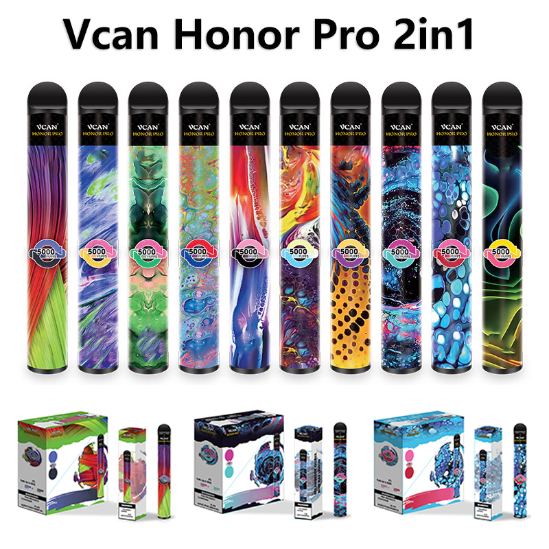 Vcan Honor Pro 2in1 5000 Puffs Disposable E Cigarettes 12ml 6% Vape Pen 1800mAh Switch Disposables Electronic Cigarette 10 Colors 100% Orginal
Vcan Honor Pro 2in1 5000 Puffs Disposable E Cigarettes 12ml 6% Vape Pen 1800mAh Switch Disposables Electronic Cigarette 10 Colors 100% Orginal
