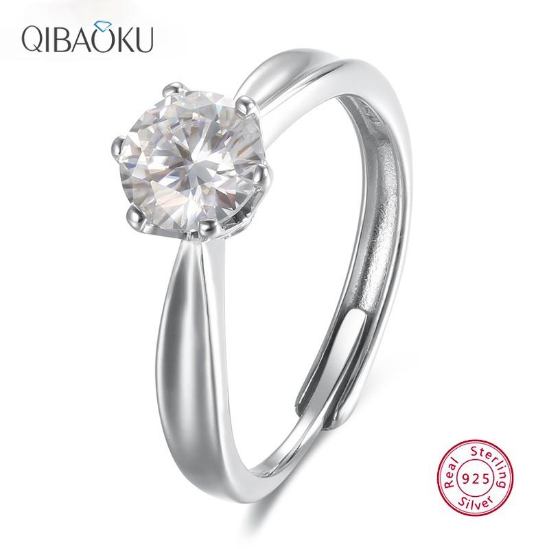 Cluster Rings Classic Moissanite 925 Sterling Silver Finger Open Adjustable For Women Fine Jewelry Engagement Wedding, Golden;silver 
Cluster Rings Classic Moissanite 925 Sterling Silver Finger Open Adjustable For Women Fine Jewelry Engagement Wedding, Golden;silver