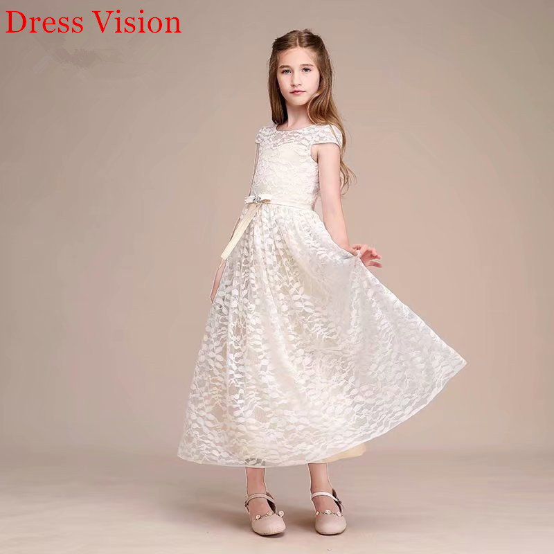 Lace O-Neck Princess Dress Flower Girls Dresses First Holy Communion Pageant Party Gown, White
Lace O-Neck Princess Dress Flower Girls Dresses First Holy Communion Pageant Party Gown, White