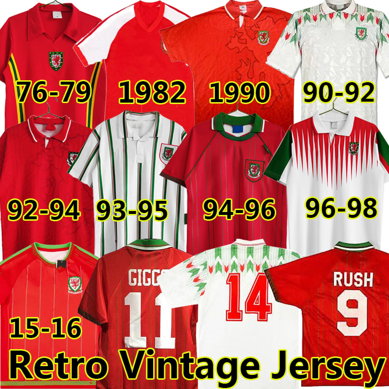 Giggs 1976 79 82 90 92 93 94 95 96 98 15 16 Wales retro soccer jerseys vintage BALE Hughes Saunders Rush Boden Speed classic football shirt uniforms, Wales 1990 home
Giggs 1976 79 82 90 92 93 94 95 96 98 15 16 Wales retro soccer jerseys vintage BALE Hughes Saunders Rush Boden Speed classic football shirt uniforms, Wales 1990 home