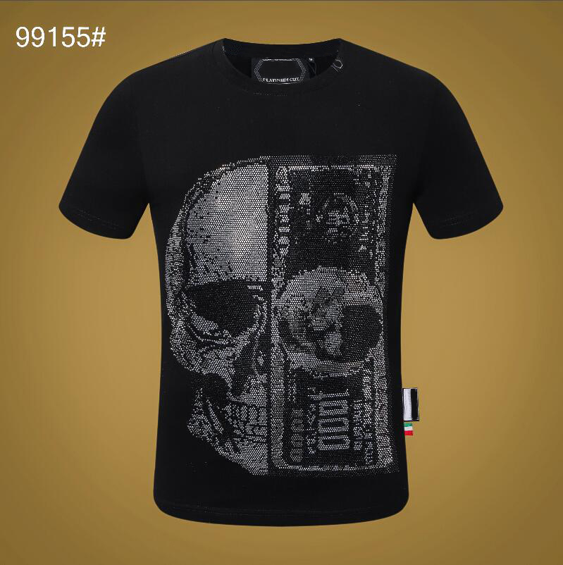 PP Men's T-shirt Summer rhinestone Short Sleeve Round Neck shirt tee Skulls Print Tops Streetwear M-xxxL 99155, White;black
PP Men's T-shirt Summer rhinestone Short Sleeve Round Neck shirt tee Skulls Print Tops Streetwear M-xxxL 99155, White;black