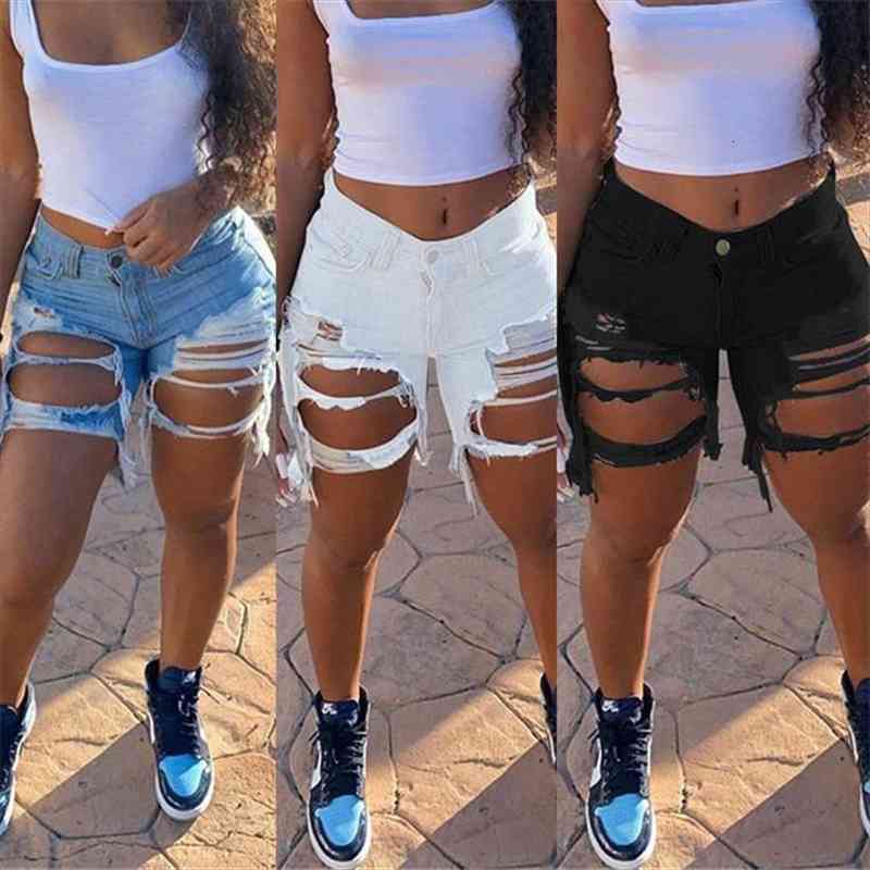 arrival womens summer ripped denim shorts trendy internet celebrities shorts jeans plus size s-5xl, White;black 
arrival womens summer ripped denim shorts trendy internet celebrities shorts jeans plus size s-5xl, White;black