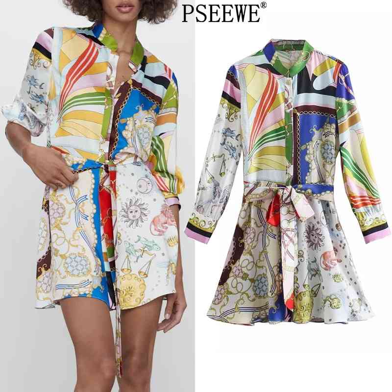 PSEEWE Spring 2021 Za Print Mini Shirt Dress Women Vintage Belt Long Sleeve Short Woman Button Up Casual Dresses 210324, Multi
PSEEWE Spring 2021 Za Print Mini Shirt Dress Women Vintage Belt Long Sleeve Short Woman Button Up Casual Dresses 210324, Multi
