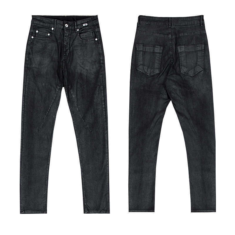 Men's Jeans Ro waxed jeans Rick dark Owens slim fit small feet wax face long pants for men and women, Black
Men's Jeans Ro waxed jeans Rick dark Owens slim fit small feet wax face long pants for men and women, Black