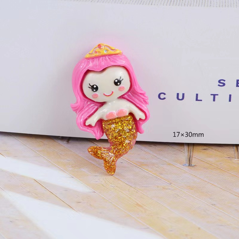 20Pcs Resin Lovely Mixed Mermaid Components /Little Girl Princess Flatback Cabochon Scrapbook Kawaii DIY Embellishments Accessories