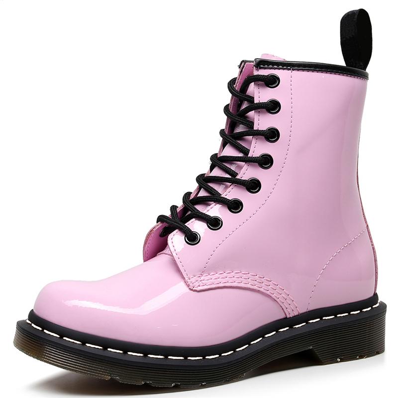 Boots Women 2021 Pink Motorcycle Ankle For Girls Genuine Leather Shoes Women's Autumn Punk Style Mujer