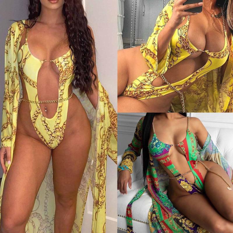 Women's Fashion Sexy Hollow Metal Chain Bikini 2021 Women Push Up Long Sleeve Personalized Printed One Piece Casual Swimsuit One-Piece Suits
Women's Fashion Sexy Hollow Metal Chain Bikini 2021 Women Push Up Long Sleeve Personalized Printed One Piece Casual Swimsuit One-Piece Suits