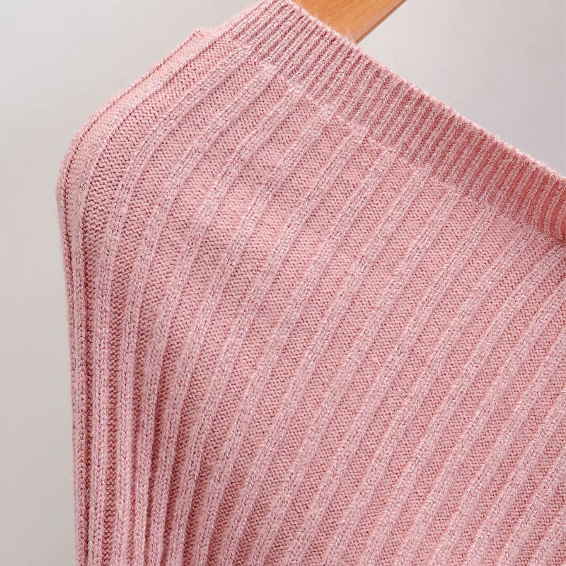 Sexy V-neck Long-sleeved Cross Pink Knitted Loose Bat Sleeves Western-style Female Sweater Waist Set Harajuku Chic Women's Sweat 210507