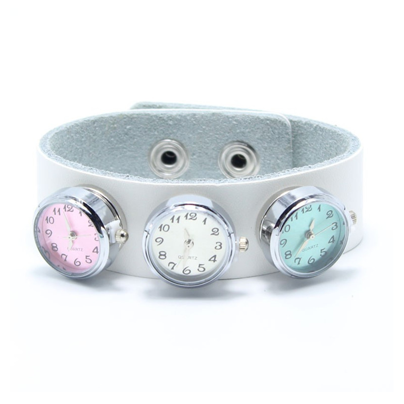 Mixs 10pcs/lot Glass Watch Snap Buttons Charms Fit 18mm/20mm Ginger Snap Bracelet Replaceable Buttons DIY Jewelry 210323