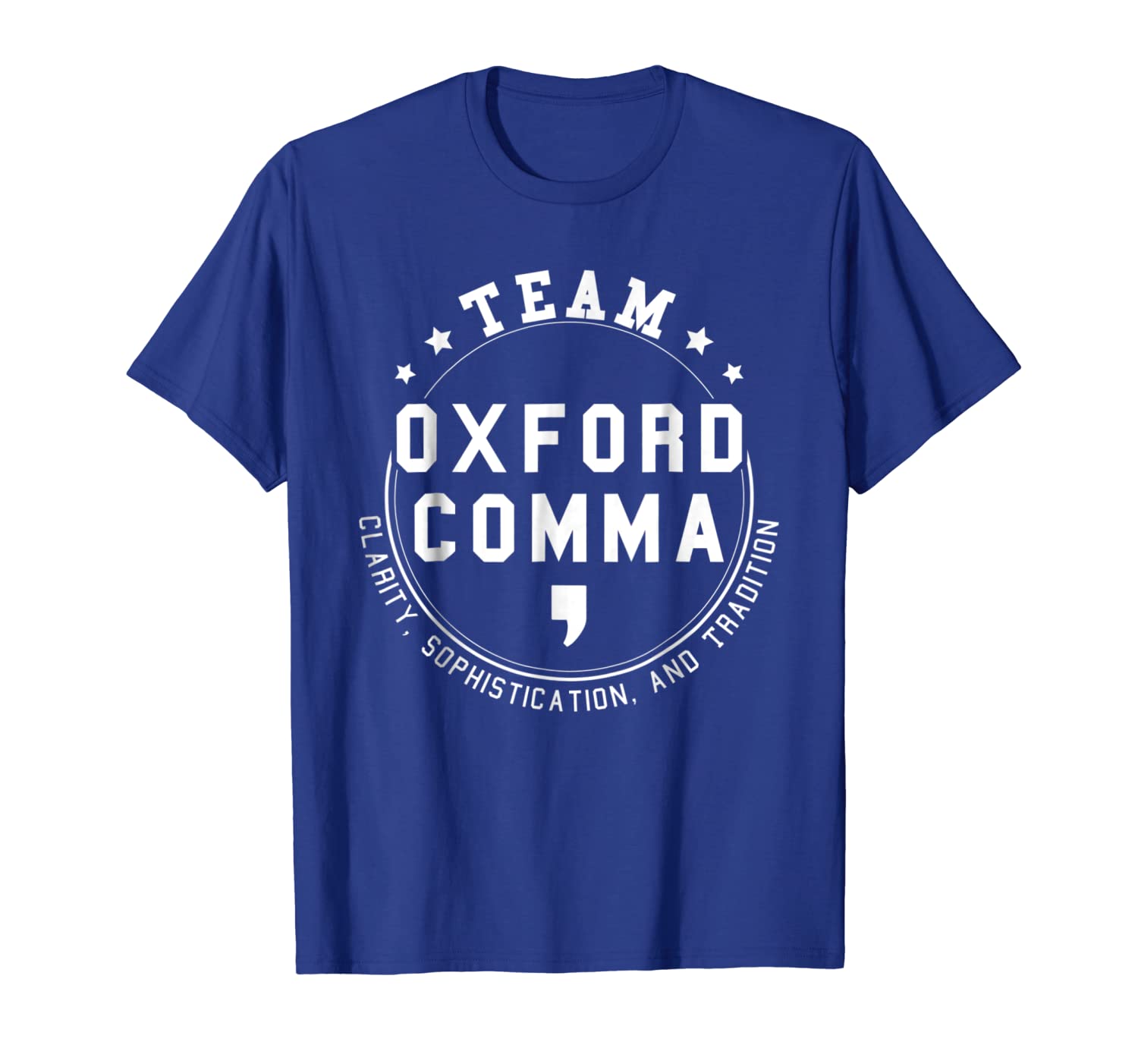 Team Oxford Comma Shirt Grammar Police Funny Grammar Tshirt, White;black