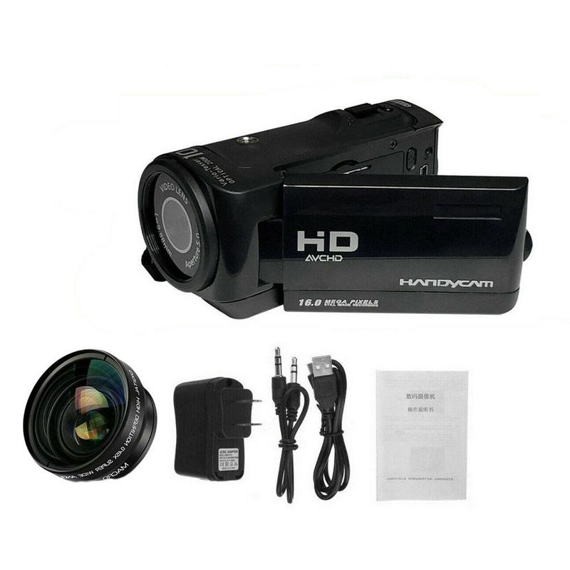 Digital Camcorder Camera Professional with Lens Microphone 1080P HD 16 Million Pixel Handheld DV Shoot