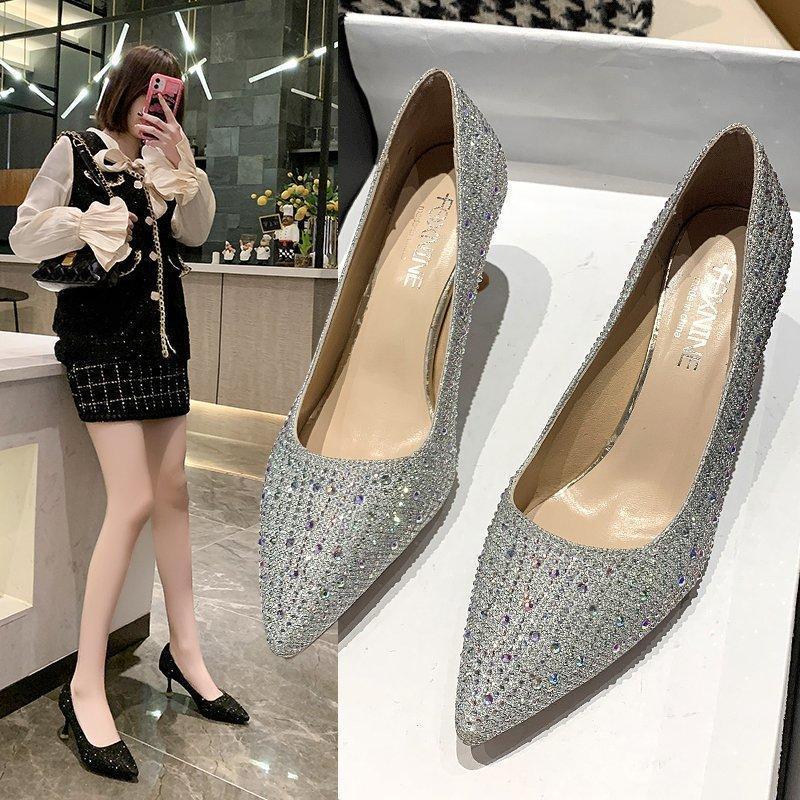 Paillette Crystal Pumps Woman Slip On Pointed Toe Thin High Heels Shoes Women 2021 Party Bling Rhinestones Tacones Femme Dress, Black
Paillette Crystal Pumps Woman Slip On Pointed Toe Thin High Heels Shoes Women 2021 Party Bling Rhinestones Tacones Femme Dress, Black