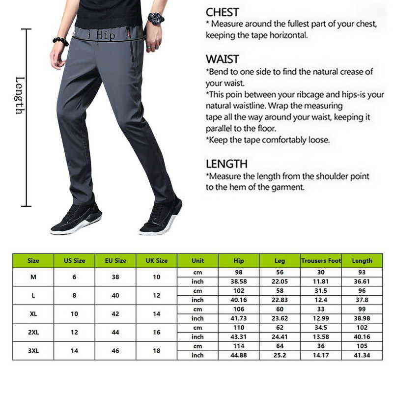 Men Pants Joggers Fitness Casual Quick Dry Outdoor Sweatpants Breathable Slim Elasticity Trouser Plus Size Men Pants 211112