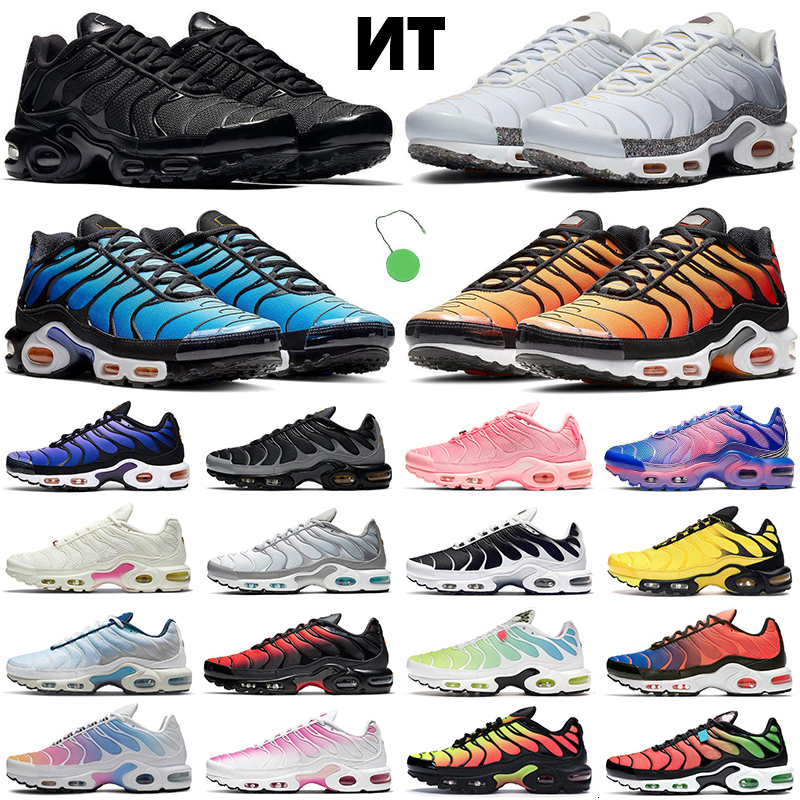 Tn Men Women Running Shoes Trainers Triple Black White Hyper Blue Crater Pink Fade Worldwide Pimento Mens Sports Sneakers