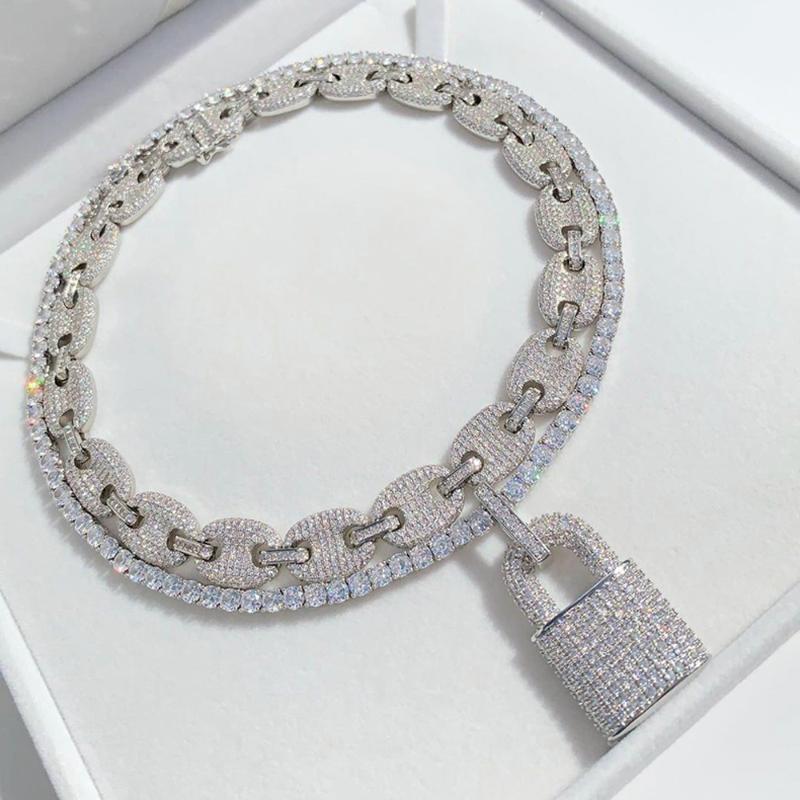 Lock Pendant Necklace Silver Color 5MM Tennis Chain Rope Iced Out Bling Cubic Zircon Men Women Hip Hop Jewelry Chains
Lock Pendant Necklace Silver Color 5MM Tennis Chain Rope Iced Out Bling Cubic Zircon Men Women Hip Hop Jewelry Chains