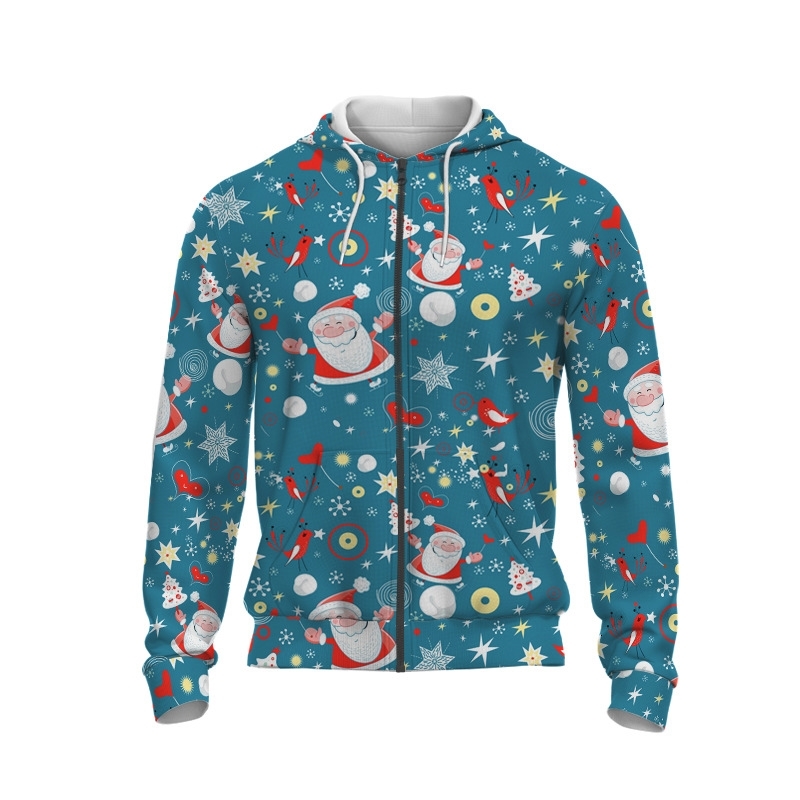 Hoodie new fashion 3D digital printing hooded zipper sweater
