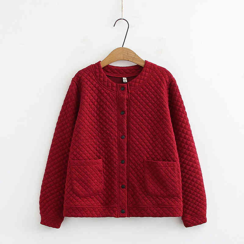 Arrival Autumn Korea Fashion Women Long Sleeve Warm Loose Coat Single Breasted O-neck Casual Jackets Coats Plus Size M154 210512