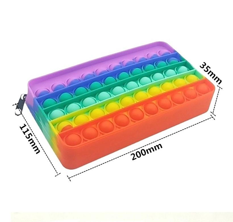 US STOCK Fidget Toys pencil case Colorful Push Bubble Sensory Squishy Stress Reliever Autism Needs Anti-stress Rainbow Adult Toy For Children Gifts Lx
