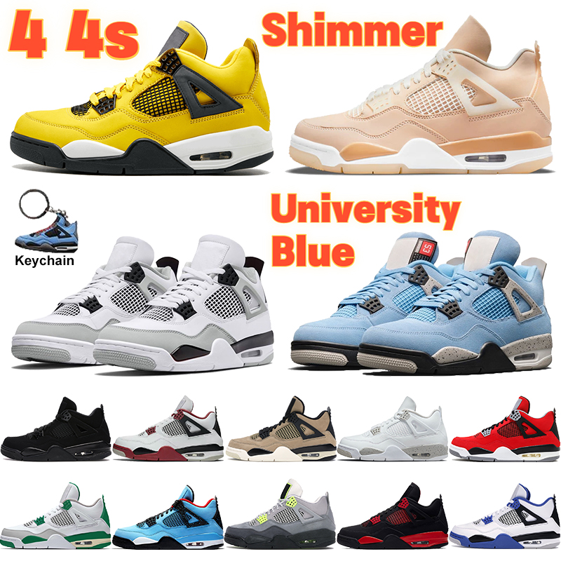 

Top Quality 4 Men Basketball Shoes 4s Sneakers University Blue Shimmer Tour Yellow Fire Red White Oreo Red Thunder Black Cat Bred Starfish Mens Trainers, Bubble wrap packaging