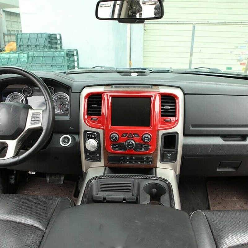 ABS Car Central Control Navigation Panel Dcoration for Dodge RAM 1500 11-17 Interior Accessories Red