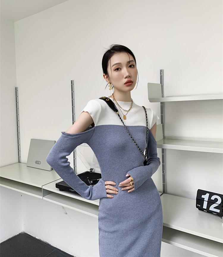 Casual Dresses Spot The 2021 French Style Restoring Ancient Ways Splicing Knitted Dress, Black;gray
Casual Dresses Spot The 2021 French Style Restoring Ancient Ways Splicing Knitted Dress, Black;gray