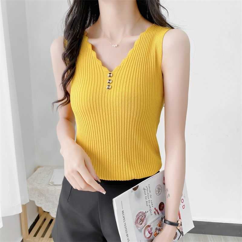Sexy V Neck Buttons Knitted T-shirts Women Summer Casual Solid Short Sleeve Tops Ladies Bodycon Pullover Tees Large Size 210526