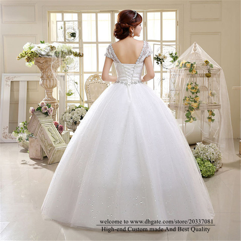 Quinceanera Dresses 2021 Princess Lace Crystal Party Prom Formal White Ball Gown Sequined Vestidos De 15 Anos Q31