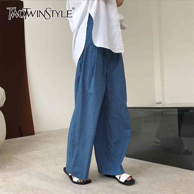 Hit Color Plaid Wide Leg Pants For Women High Waist Large Size Casual Loose Female Summer Style 210521, Brown
Hit Color Plaid Wide Leg Pants For Women High Waist Large Size Casual Loose Female Summer Style 210521, Brown