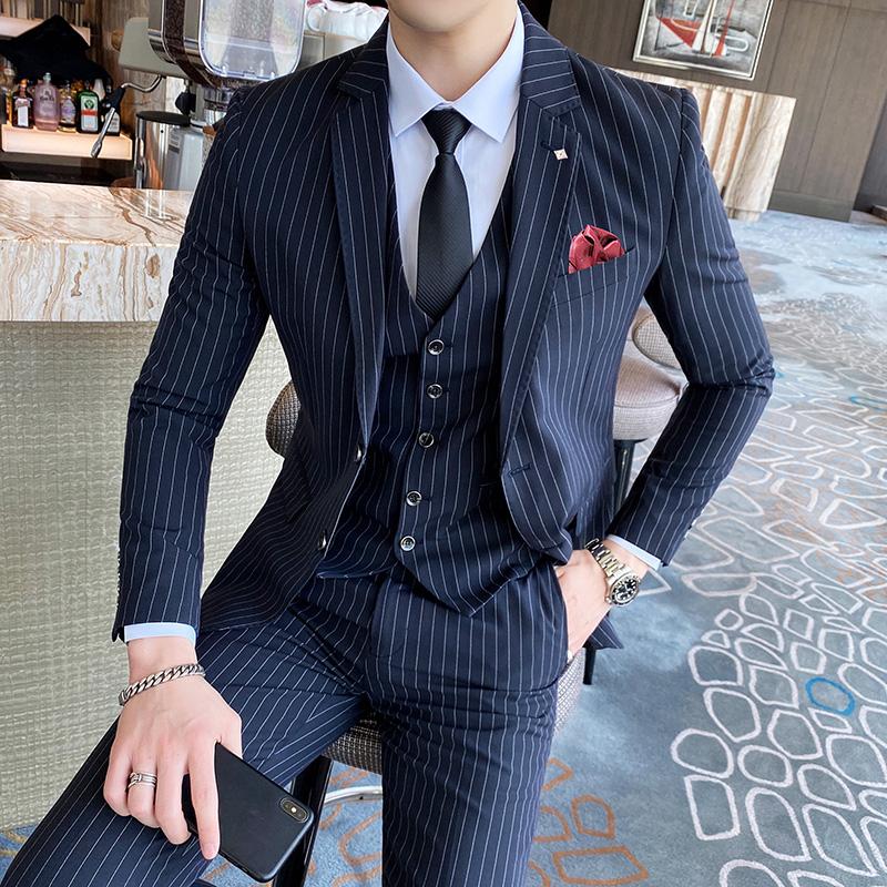 Brand Men 3 Piece Suit Jacket Pant Vest / 2021 Business Slim Suits Sets Wedding Dress Mens Plaid Formal Wear Men' & Blazers, Black
Brand Men 3 Piece Suit Jacket Pant Vest / 2021 Business Slim Suits Sets Wedding Dress Mens Plaid Formal Wear Men' & Blazers, Black
