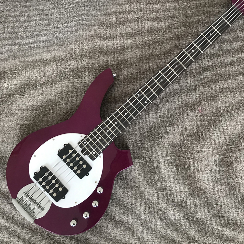 

5 Strings Purple Electric Bass Guitar with Active Pickups,24 Frets,Rosewood Fretboard,Can be Customized