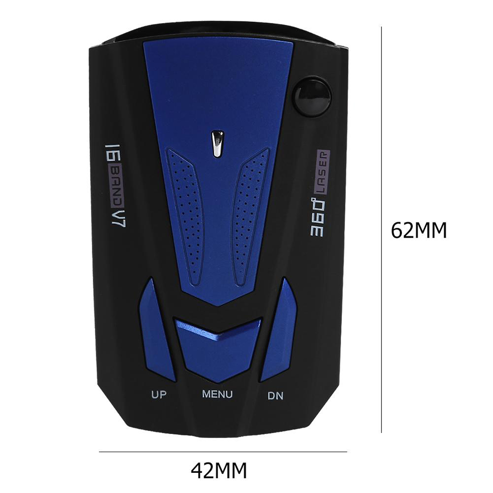 Car Radar Laser Detector Tool V7 16 Band LED Display Motion Speed Detection English Russian Thai Spanish Voice Alert