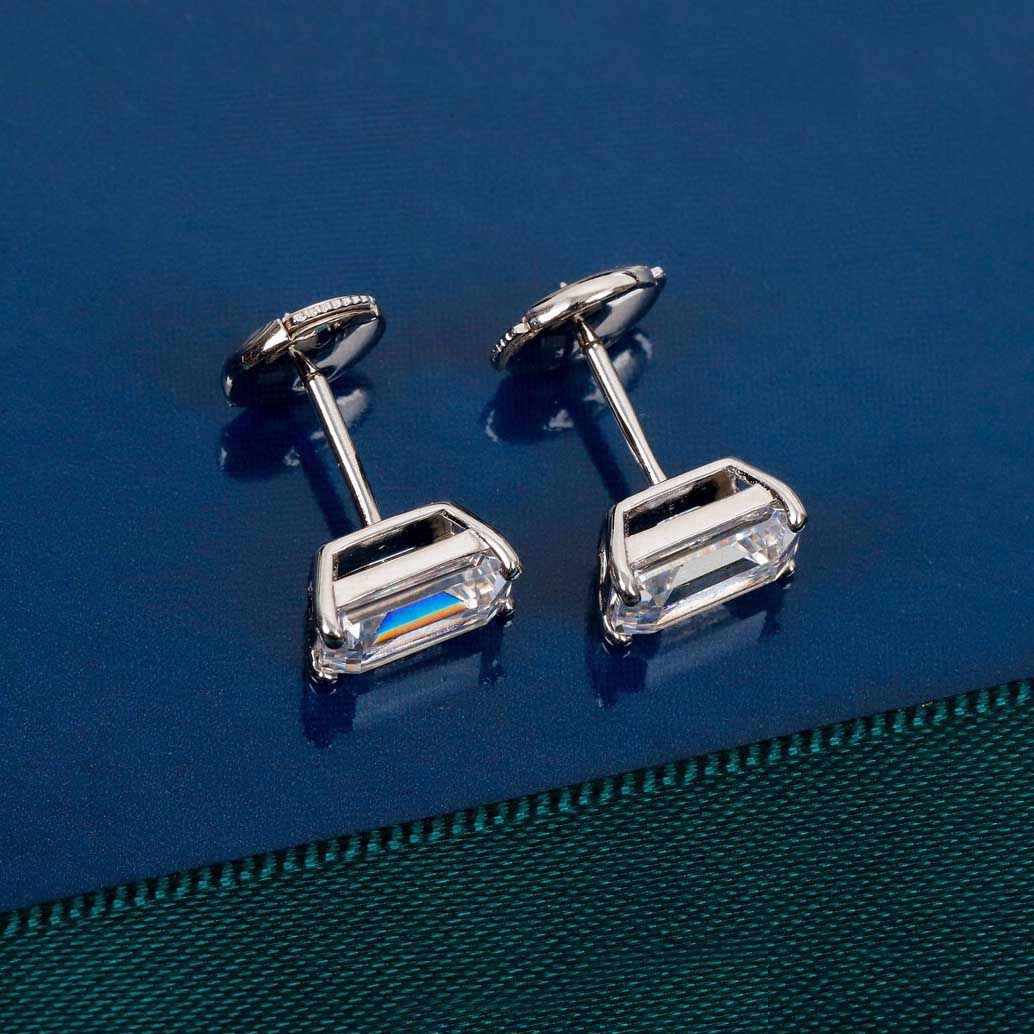 S925 silver stud earring platinum color for women wedding jewelry gift have stamp charm engagement PS3184