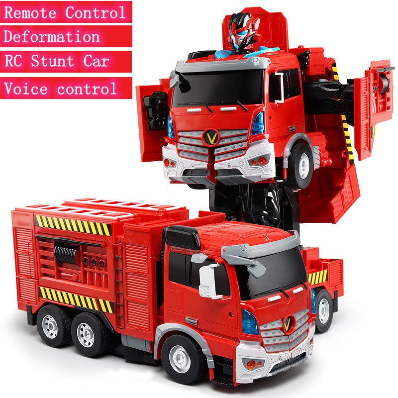 2.4G RC Robot Car Intelligent Dialogue Voice Contorl Deformation RC Robot Truck One Key Stunt Drift Fire Engineer Car Toy gifts
2.4G RC Robot Car Intelligent Dialogue Voice Contorl Deformation RC Robot Truck One Key Stunt Drift Fire Engineer Car Toy gifts
