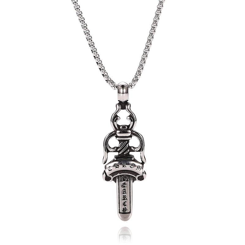Pendant Necklaces Fashion Punk Metal Sword Necklace For Male Stainless Steel Long Chain Men Jewelry Accessories Friend Gift PL0006, Silver
Pendant Necklaces Fashion Punk Metal Sword Necklace For Male Stainless Steel Long Chain Men Jewelry Accessories Friend Gift PL0006, Silver