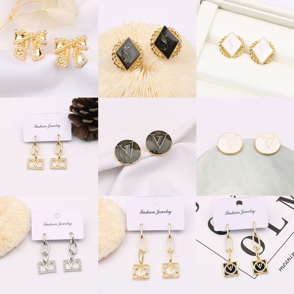 type181-type200 18k gold plated europe designer letters stud luxury crystal geometric women rhinestone pearl long earring wedding party jewe, Golden;silver
type181-type200 18k gold plated europe designer letters stud luxury crystal geometric women rhinestone pearl long earring wedding party jewe, Golden;silver