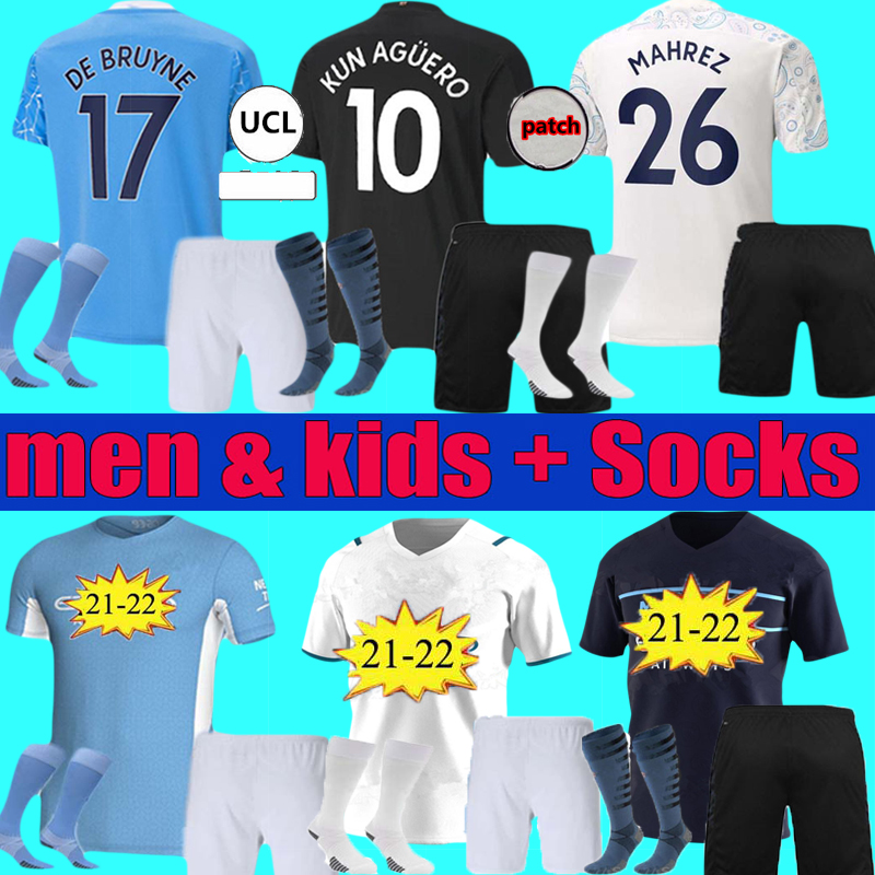 men kids 2021 2022 Manchester Third DE BRUYNE KUN AGUERO soccer jersey kits CITY 21 22 G. JESUS STERLING FERRAN football shirts set uniform, 21/22 home + patch
men kids 2021 2022 Manchester Third DE BRUYNE KUN AGUERO soccer jersey kits CITY 21 22 G. JESUS STERLING FERRAN football shirts set uniform, 21/22 home + patch