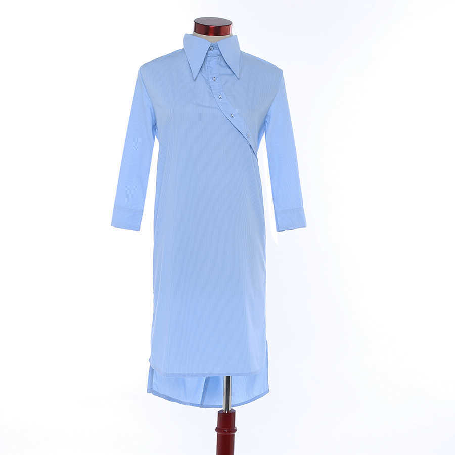 HIGH QUALITY Designer Runway Dress Women's Novelty Back V Hollow Out Asymmetrical Shirt 210526, Blue
HIGH QUALITY Designer Runway Dress Women's Novelty Back V Hollow Out Asymmetrical Shirt 210526, Blue
