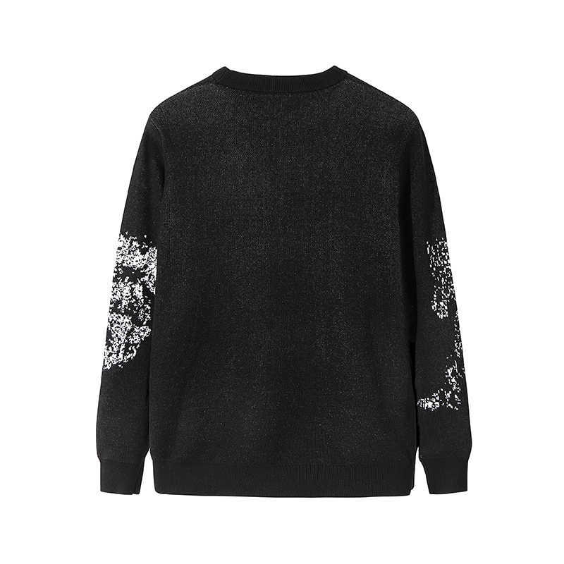 Black Man Sweater Fahsion Pullover Cotton Men 3d Pattern Horse Sweater Korean Clothes for Men Pull Homme Long Sleeve Coats 210601