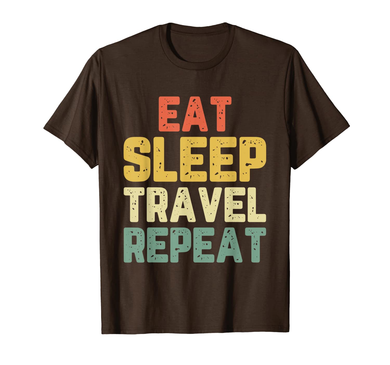 eat sleep travel repeat traveller travelling gift t-shirt, White;black