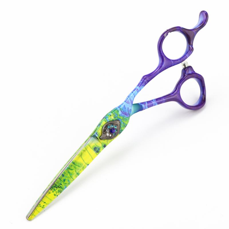 Hair Scissors Professional Feather Gem 6inch Cutting Hairdressing Thinning Shear Barber For free shipping