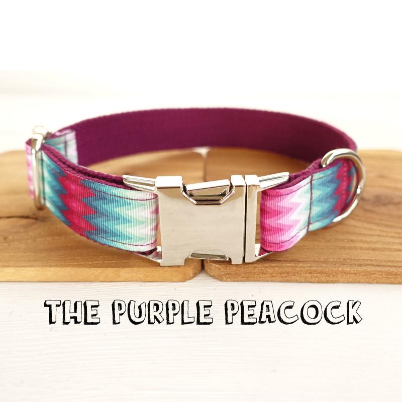 Special Self-design Nylon Dog Collar And Leash Set Colorful Printed THE PURPLE PEACOCK Stripe For Small Large Dogs Collars & Leashes
Special Self-design Nylon Dog Collar And Leash Set Colorful Printed THE PURPLE PEACOCK Stripe For Small Large Dogs Collars & Leashes