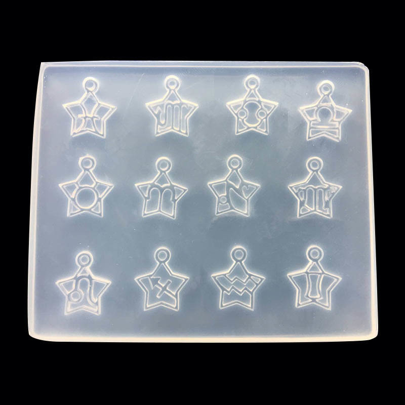 Clear Epoxy DIY Jewelry Making Tool Silicone 1PC Pendant Casting Crystal Molds Twelve Constellations Shape Hand Craft