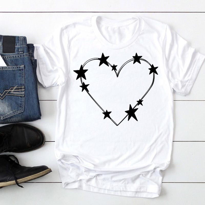 Women's T-Shirt Women Star Love Short Sleeve Ladies Cute 90s Fashion Cartoon Summer Graphic T Top Lady Print Tee Female Tshirts Clothes, White
Women's T-Shirt Women Star Love Short Sleeve Ladies Cute 90s Fashion Cartoon Summer Graphic T Top Lady Print Tee Female Tshirts Clothes, White
