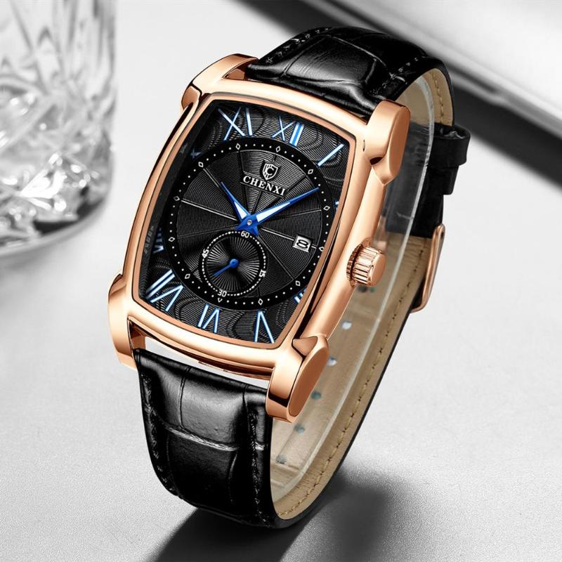 Wristwatches CHENXI Luxury Retro Square Quartz Watch For Men Casual With Calendar Waterproof Leather Strap Luminous Function Wristwatch, Black black
Wristwatches CHENXI Luxury Retro Square Quartz Watch For Men Casual With Calendar Waterproof Leather Strap Luminous Function Wristwatch, Black black