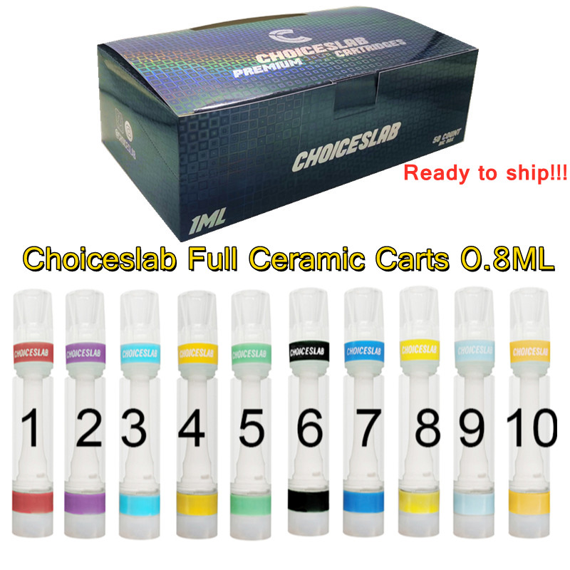 Choicelab Vape Cartridges Full Ceramic middle pieces Cart 510 Thread Choices Lab Press Snap Lock Tops Atomizers 0.8ML with Display box 10 co
Choicelab Vape Cartridges Full Ceramic middle pieces Cart 510 Thread Choices Lab Press Snap Lock Tops Atomizers 0.8ML with Display box 10 co
