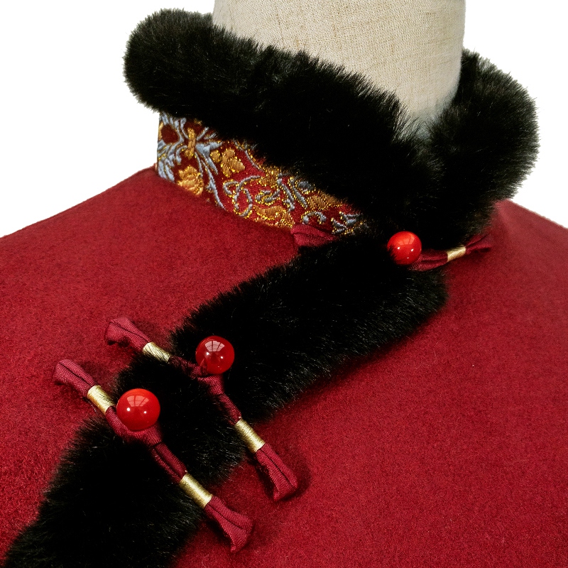 Ethnic Clothing Chinese Cheongsam dress For Women Winter Autumn tang suit New Year party Costume Red Shanghai story Qipao