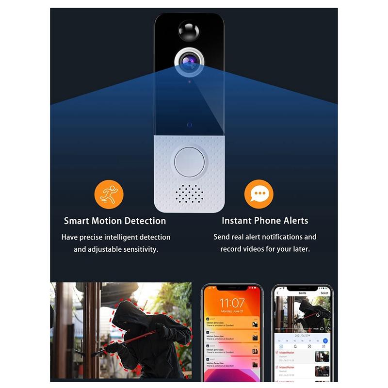 Doorbells Top Deals Video Doorbell Camera,1080P HD Wireless Camera With Chime,Motion Detection,Two-Way Audio,Cloud Storage Us Plu