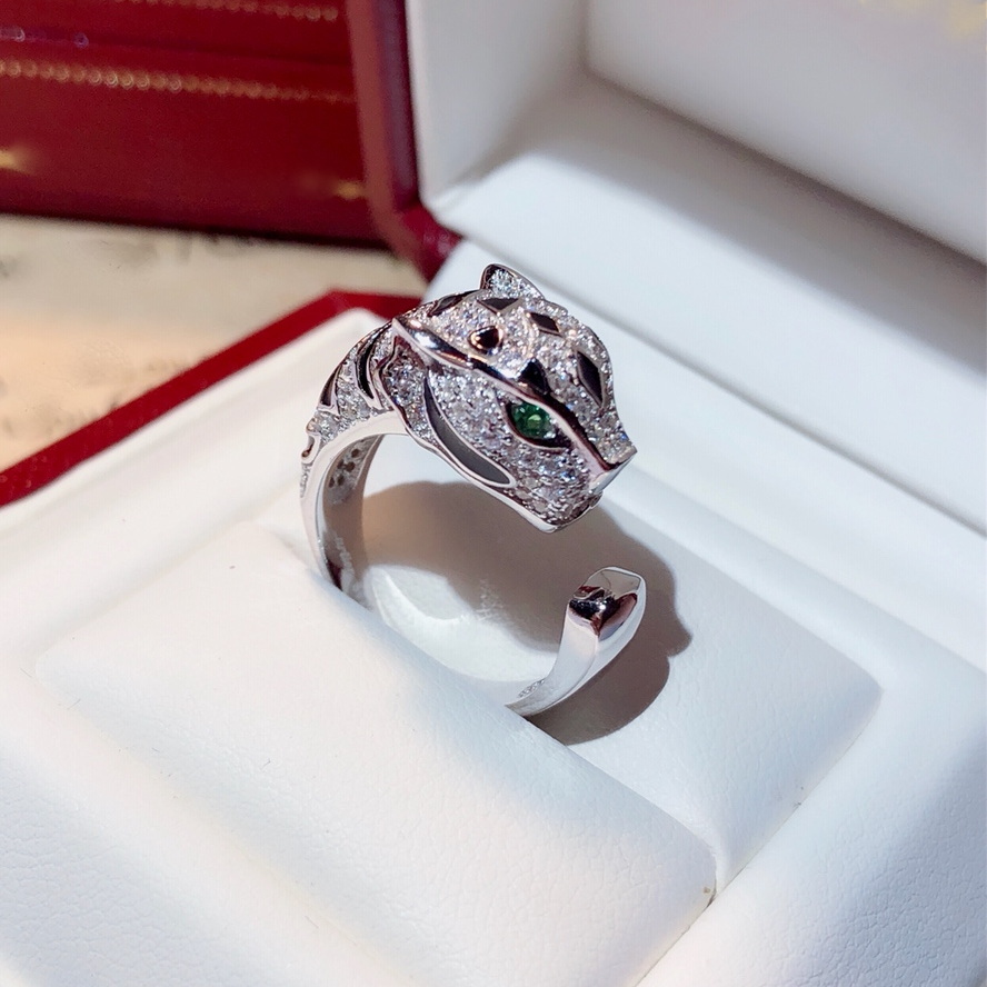 panthere series ring sterling silver 18 K gilded luxury brand official reproductions classic style Top quality rings brands design exquisite gift birt