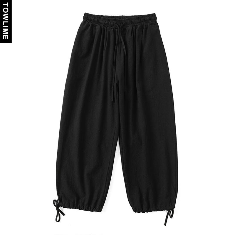 Harajuku Summer Men's Ankle-Length Harem Pants Korean Streetwear Mens Thin Track Trousers Male Chic Solid Color Sweatpants
