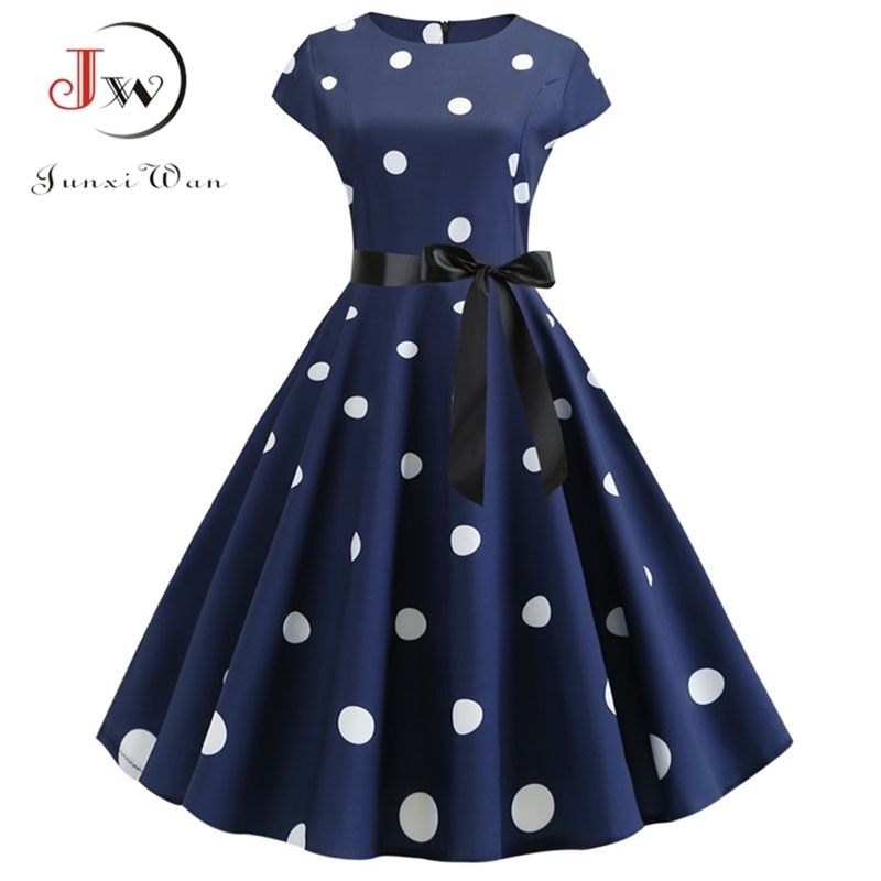 

Women Summer Dress Vintage Floral Print Rockabilly Dress Robe Femme Sundress Vestidos Plus Size Polka Dot Party Dress 210608, Pettiskirt red